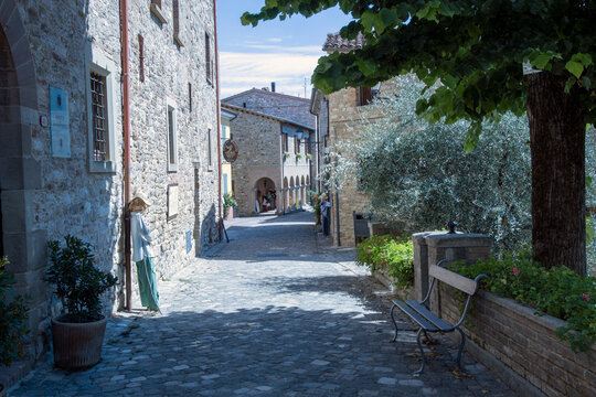 Frontino, (PU), Italy - August 10, 2022: Frontino town, Pesaro Urbino, Marche, Italy, Europe..