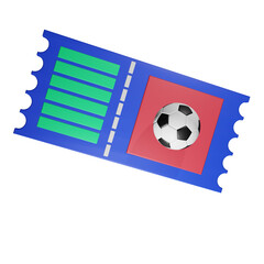 3d icon football ticket