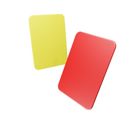 3d icon Red and Yellow card for football