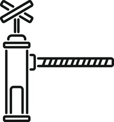 Barrier train icon outline vector. Road safety. Gate traffic