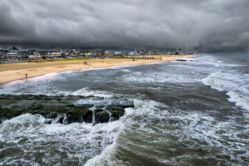 Summer storm on New Jersey beach 