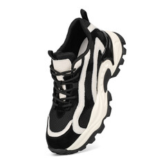 Sneakers. Sport shoes isolated on white background. Black sneakers running shoes. Casual shoes....
