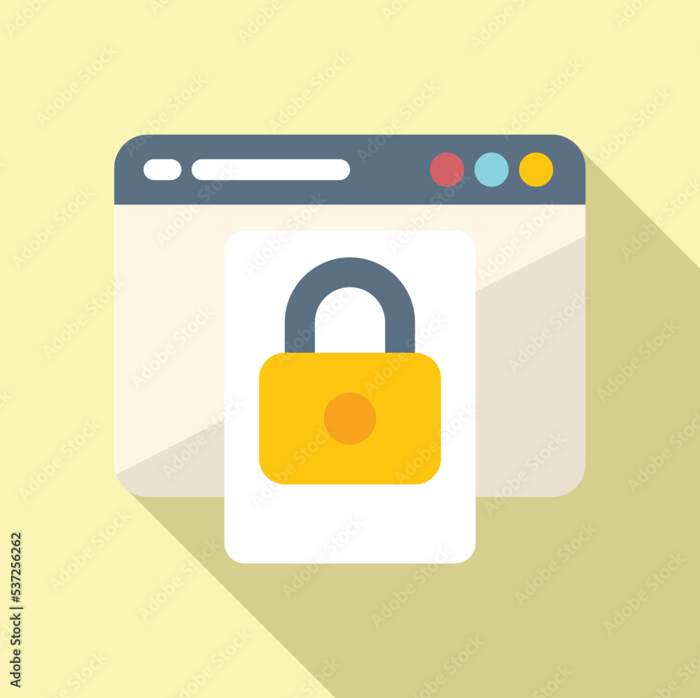 Poster web safe icon flat vector. data privacy. secure cyber