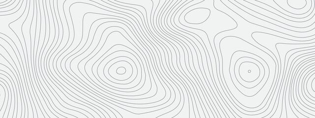 Gray and white wavy abstract topographic map contour, lines Pattern background. Topographic map and landscape terrain texture grid. Wavy banner and color geometric form. Vector illustration.