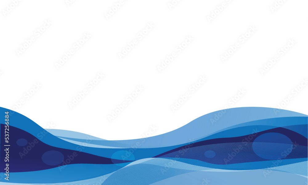 Poster abstract blue wave curve background vector design