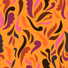 Colorful abstract background. Retro groovy seamless pattern. hand drawn simple elements. Joyful vector print