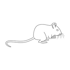 Mouse vector icon.Outline vector icon isolated on white background mouse.