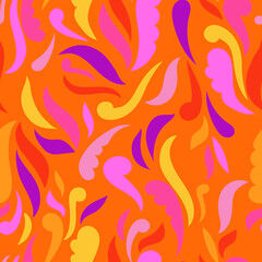 Colorful abstract background. Retro groovy seamless pattern. hand drawn simple elements. Joyful vector print