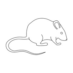 Mouse vector icon.Outline vector icon isolated on white background mouse.