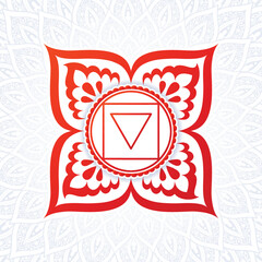 Muladhara chakra colorful symbol icon. Root chakra.