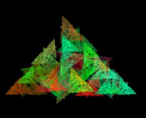 Triangular abstract shape. Abstract fractal graphics. Design element