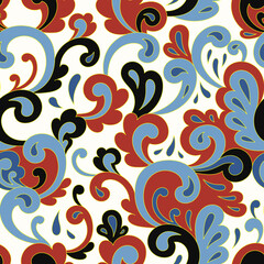 Retro psychedelic hippie design for package, branding, textile, stationery, wraping paper, gift cards, any surface. Abstract vintage fashion print. Old style groovy 60s 70s vector seamless pattern.