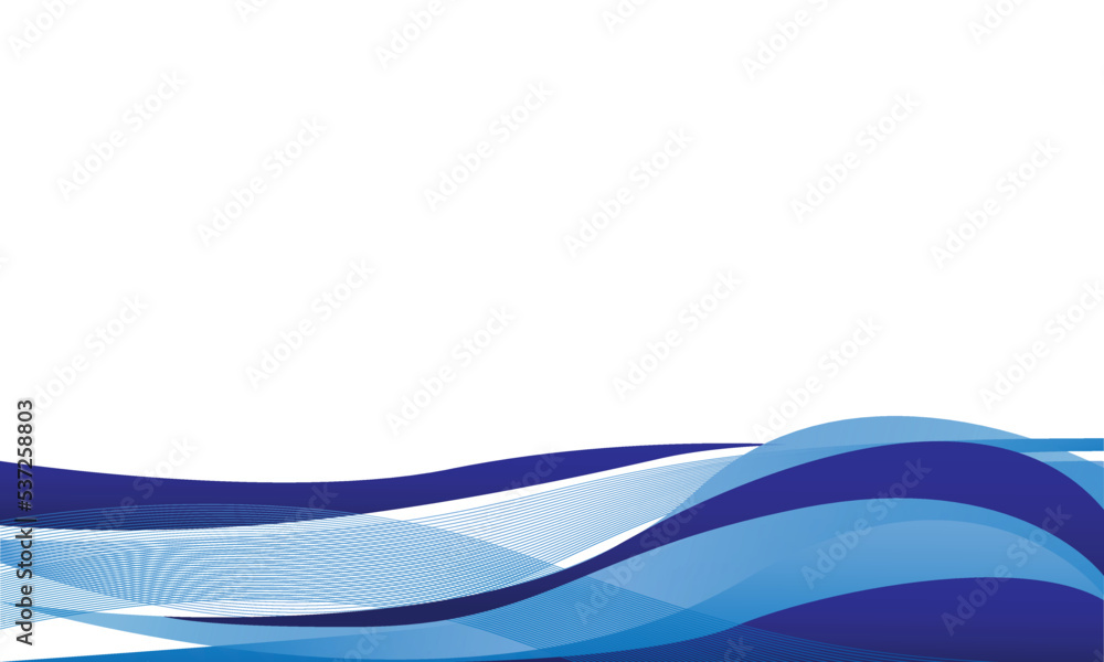 Poster blue curve wave abstract backdrop design