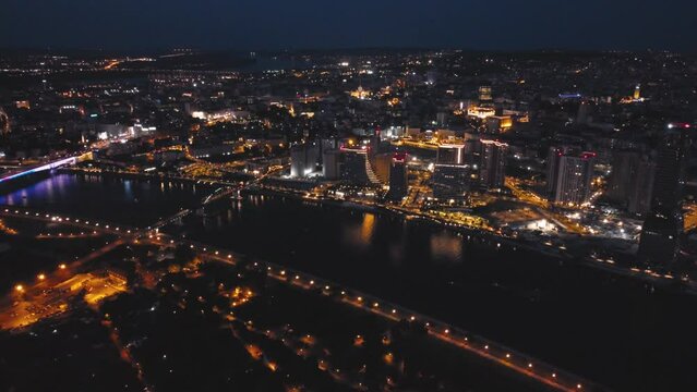 Aerial view of Belgrade, capital of Serbia.	