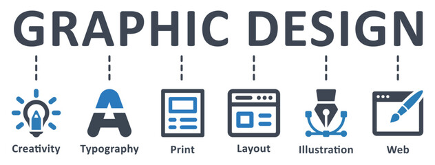 Graphic Design icon - vector illustration . graphic, design, creativity, typography, create, layout, print, web, illustration, infographic, template, concept, banner, pictogram, icon set, icons .
