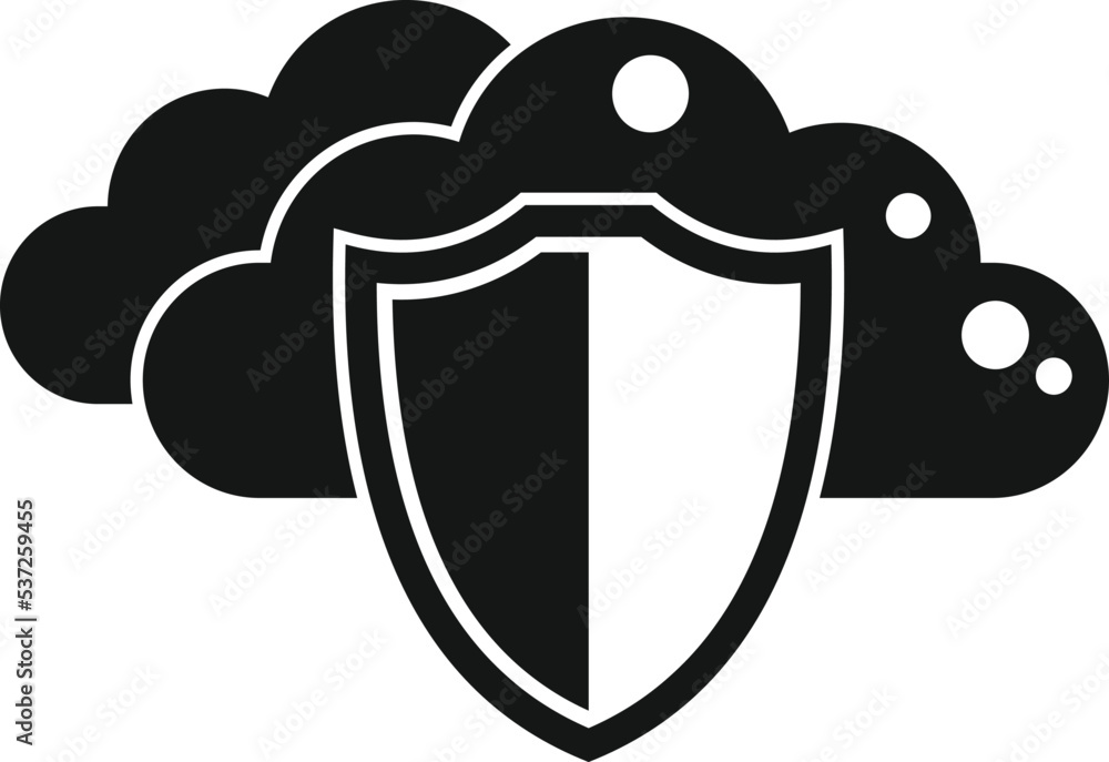 Poster data cloud privacy icon simple vector. safe personal. secure cyber