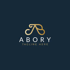 Initial AB Logo Design. Letter BA Logo Identity for Branding, Business, Appare, Fasion, Jewellery and Luxury Brand