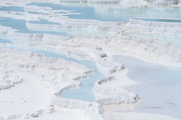 Obraz premium Pamukkale Travertines Drone Photo, Pamukkale Denizli, Turkey