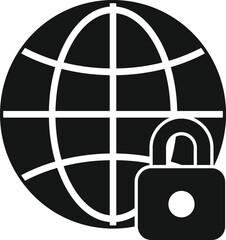 Global privacy icon simple vector. Cyber personal. Information shield