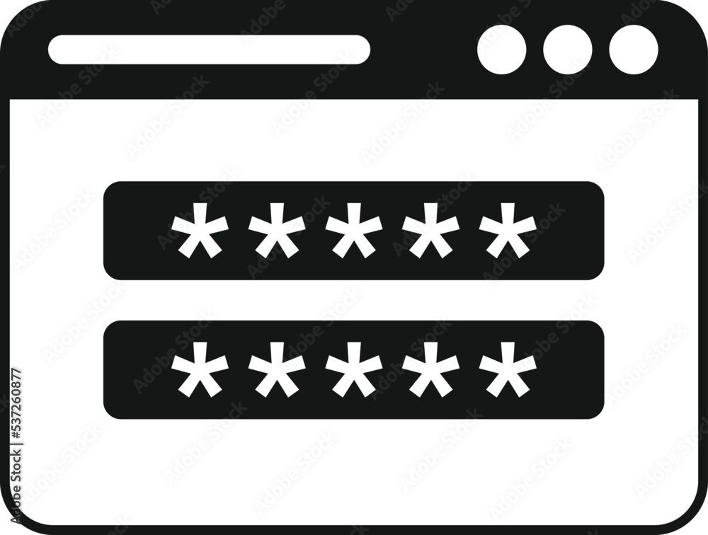 Poster web password icon simple vector. data privacy. policy cyber
