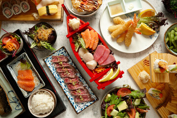 Various kinds of Japanese cuisine