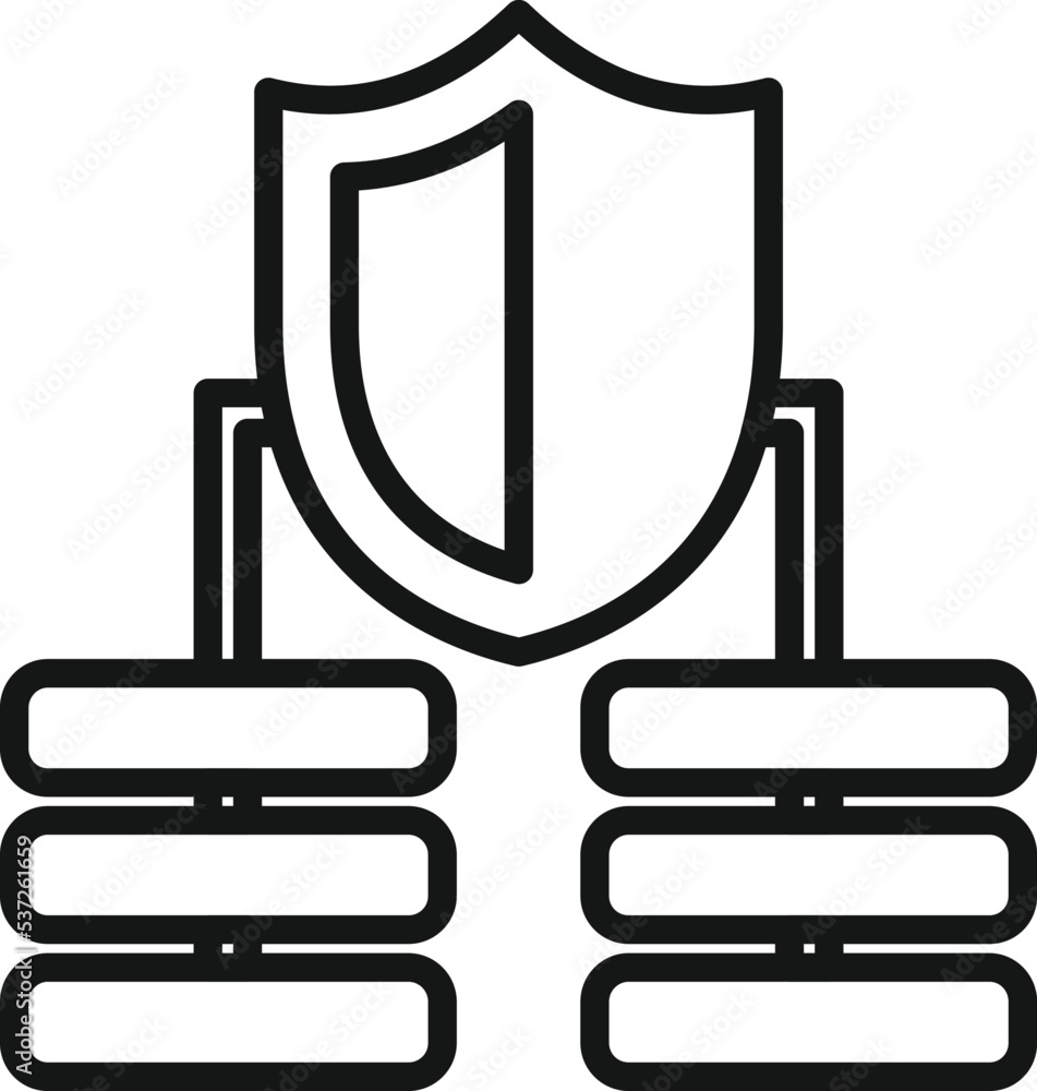Poster server data privacy icon outline vector. protect password. personal safe