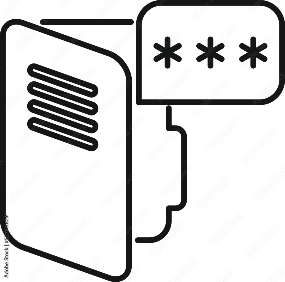 Aufkleber folder privacy icon outline vector. data protect. information secure