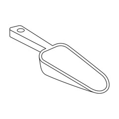 Scoop vector icon.Outline vector icon isolated on white background scoop.