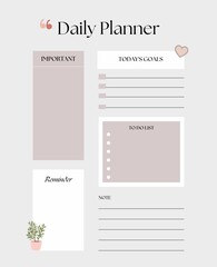Daily planner printable template.Schedule,notes for the day. 