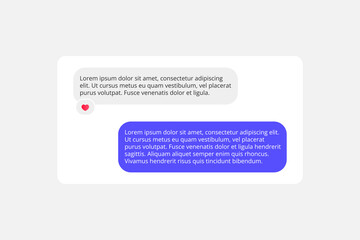 Social network chat window layout. mobile app.