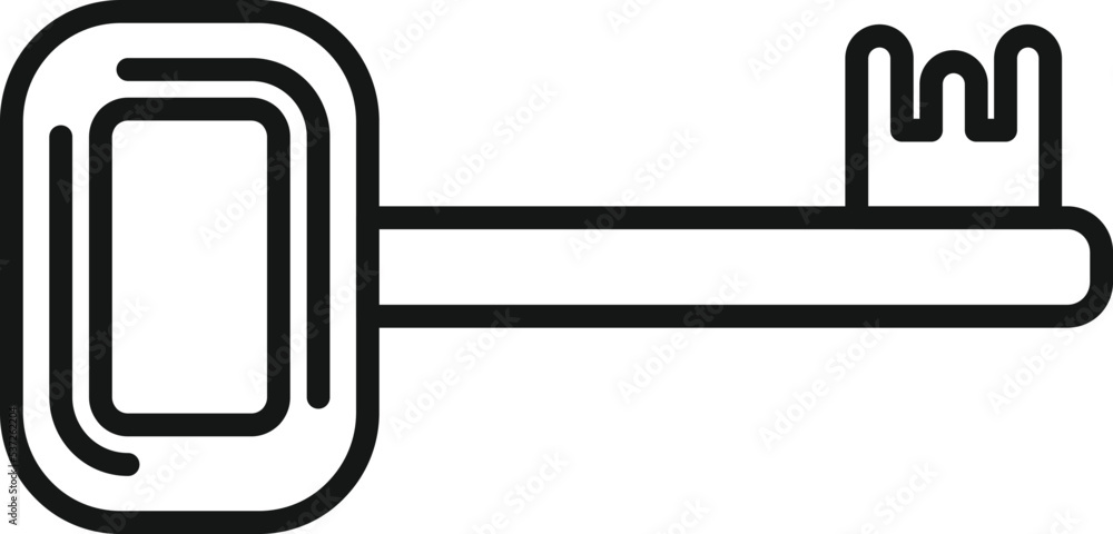 Poster key privacy icon outline vector. data protect. computer safe