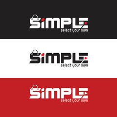 Simple logo for Shopping Business. Select your own is the company tagline.Unique, innovative Business Logo Concept.