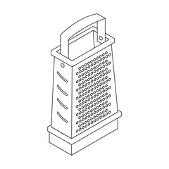 Grater vector icon. Outline vector icon isolated on white background grater.