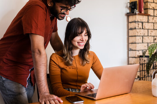 couple looking at computer together