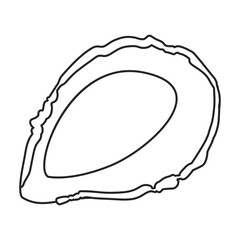 Oyster vector icon.Outline vector icon isolated on white background oyster.