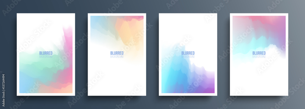Aufkleber Set of abstract backgrounds with multicolored gradients for your creative graphic design. Color splash. Vector illustration.