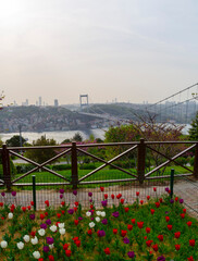 Fatih Sultan Mehmet Bridge view from Otagtepe Park in Istanbul