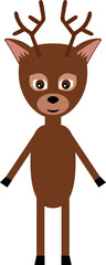 cartoon deer in full growth. flat isolated vector