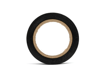 black insulating sticky tape roll isolated on the white background