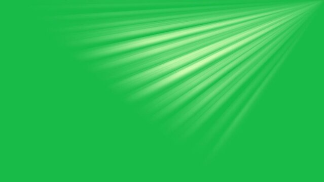Light ray motion graphics on green screen background
