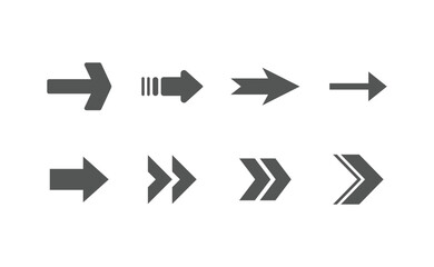 Arrow vector pictogram. Icon set of arrows.