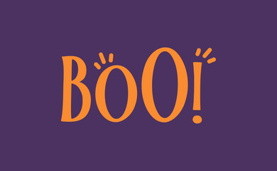 Boo! exclamation lettering. Halloween quote funny design.