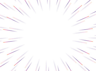 Obraz premium カラフルな集中線のフレームイラスト