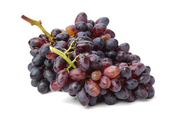 red grapes on white background.