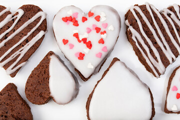 heart shaped cookies with icing for valentine's day
