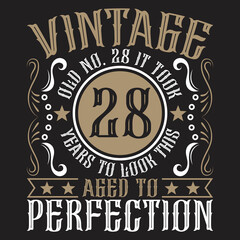 Vintage Birthday  t shirt design with Birthday elements or Hand drawn Birthday typography design

