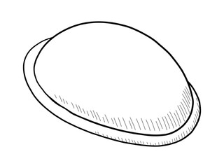 VECTOR BLACK AND WHITE CONTOUR ILLUSTRATION OF A GYNECOLOGICAL VAGINAL DIAPHRAGM