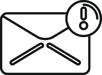 Mail alert icon outline vector. Call contact. Email info