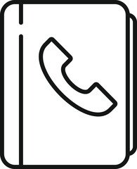 Phonebook icon outline vector. Contact call. Customer page