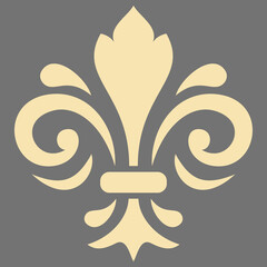 Elegant vintage vector ornament in classic style with golden royal lily. Abstract traditional ornament with oriental elements. Classic vintage pattern